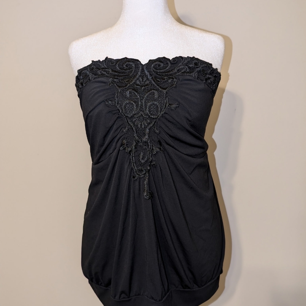 Maurices Black Strapless Blouse